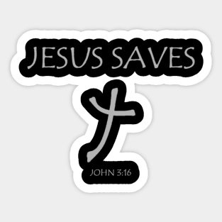 JESUS SAVES Cross Sticker